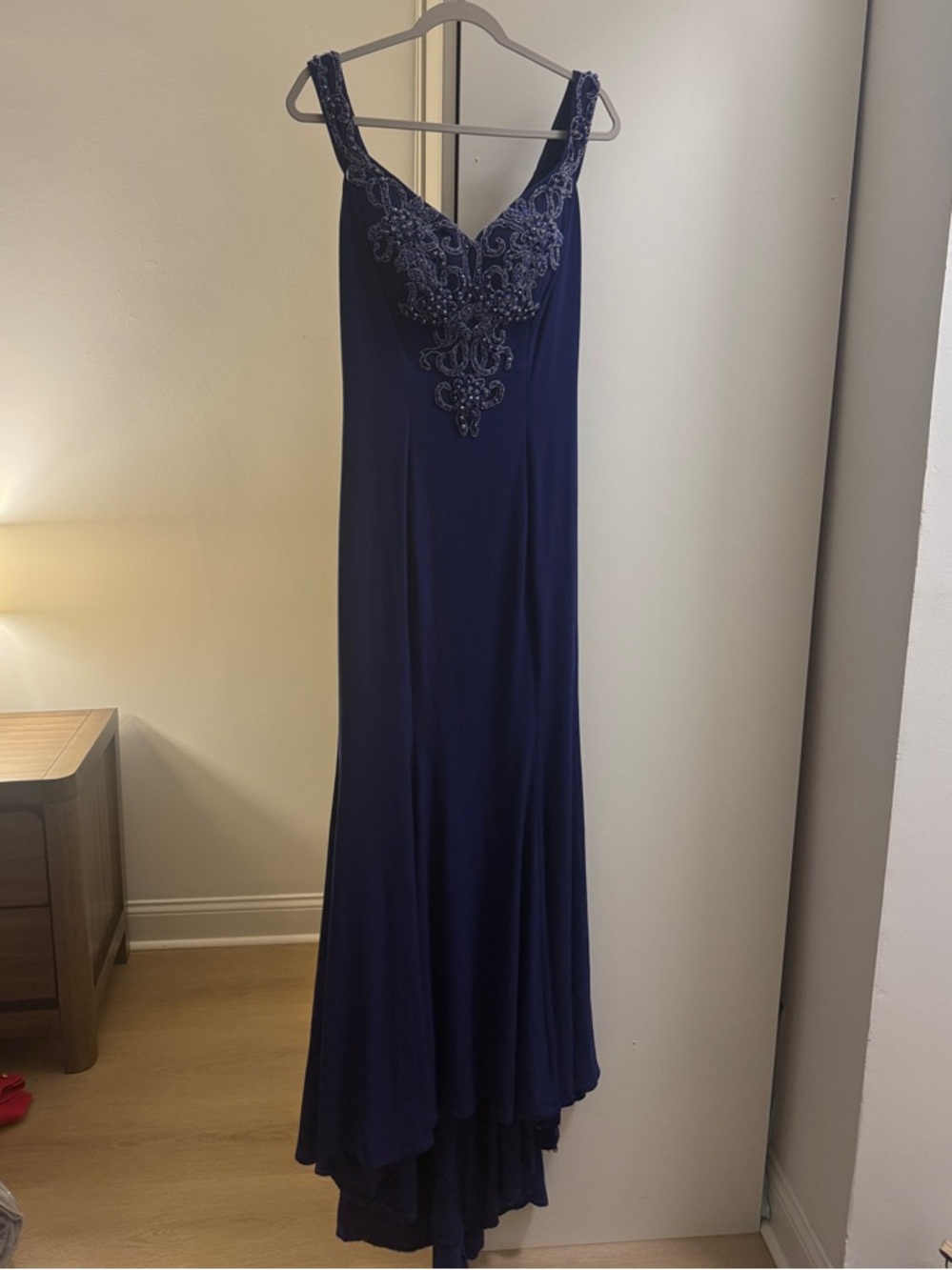 Jovani Navy Embellished Evening Gown Size 12